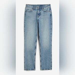 NWT H&M Blue Women's Jeans Straight Regular fit Mid waist size 6